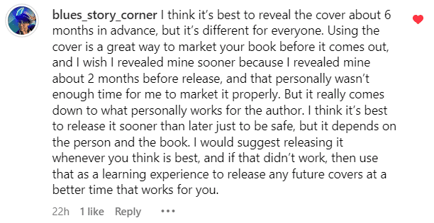 book cover reveal advice